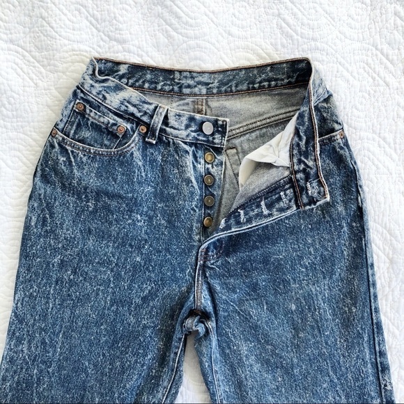 Vtg 80's Levi's Blue Acid Wash High Rise Jeans - Picture 5 of 11